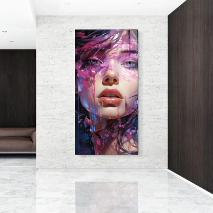 Violet Beauty Glass Wall Art - LUXARTDECO