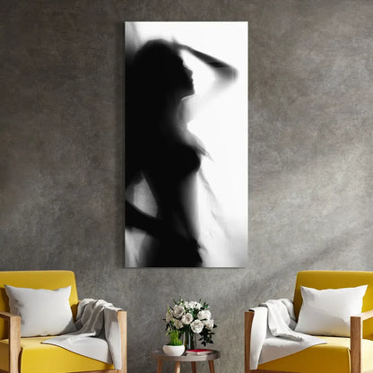 Woman Shadow Glass Wall Art - LUXARTDECO
