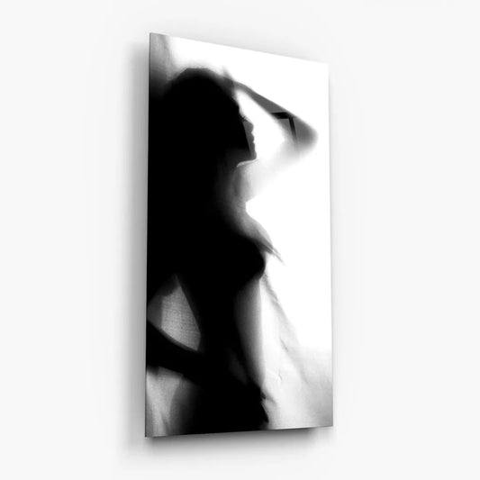 Woman Shadow Glass Wall Art