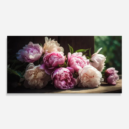 Peony Glass Wall Art - LUXARTDECO