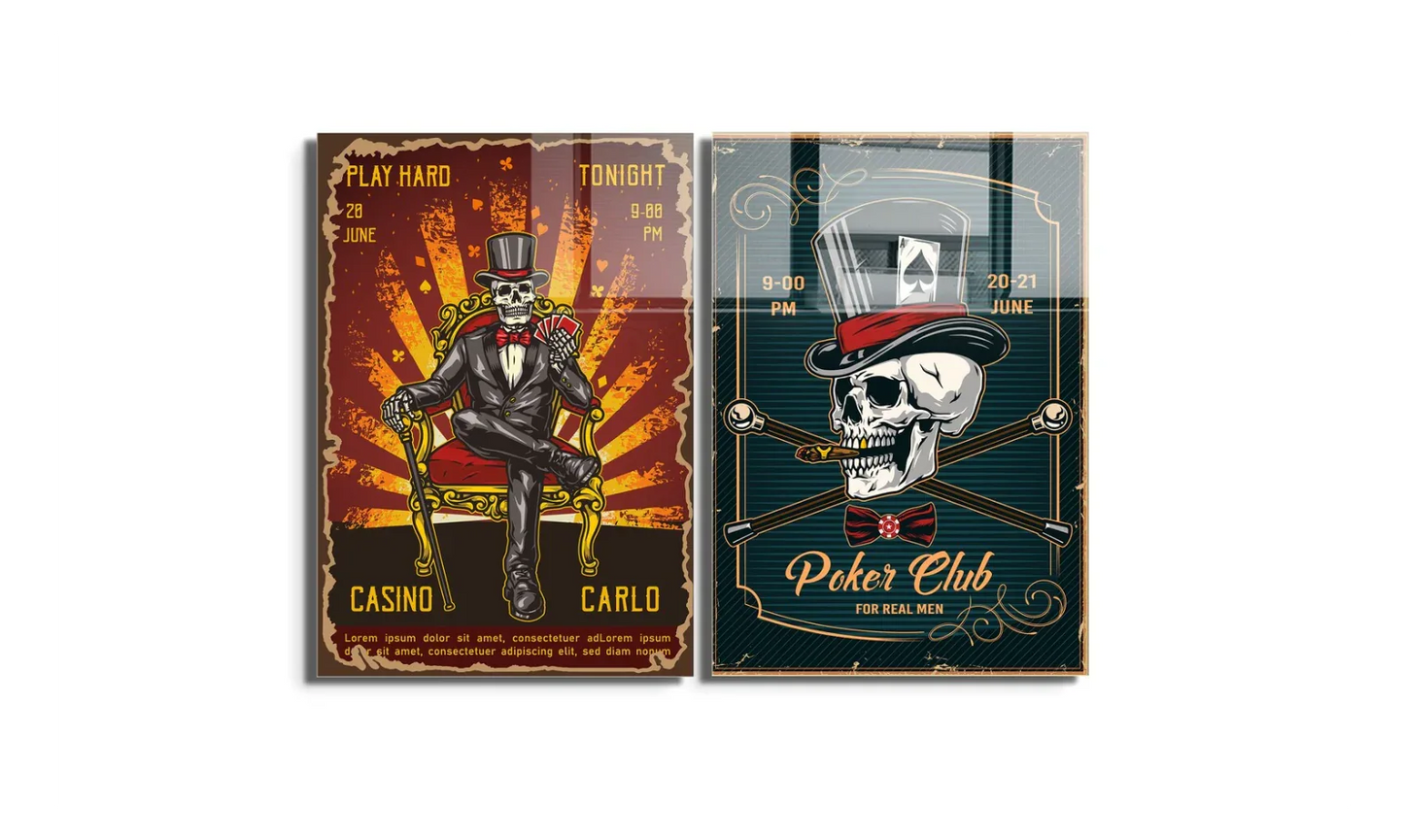 Casino Games Glass Wall Art - LUXARTDECO