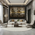 City Skyline Duo Glass Wall Art Set - LUXARTDECO