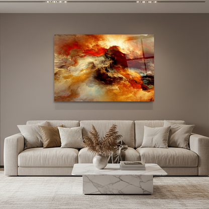Abstraite Tableau en Verre Trempé