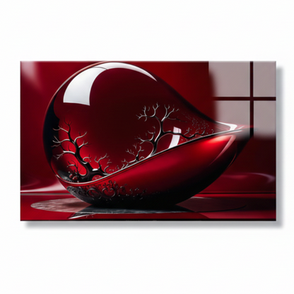 Ruby Abstrait Tableau en Verre Trempé