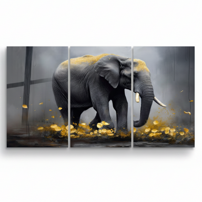 Elephant Gold Glass Wall Art