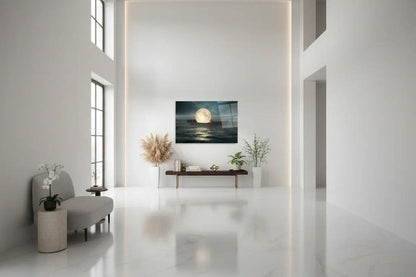 Moon in the Boat Glass Wall Art - LUXARTDECO