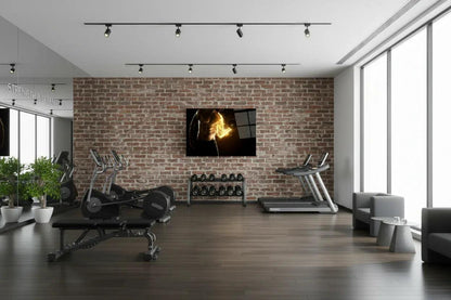 Fitness Man Glass Wall Art - LUXARTDECO