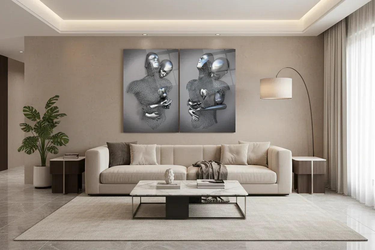 Bodies in Love Duo Glass Wall Art Set - LUXARTDECO