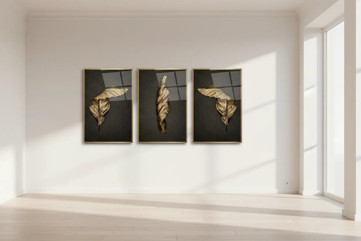 Leaves Glass Wall Art - LUXARTDECO