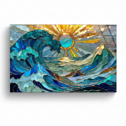 Ocean Waves Glass Wall Art