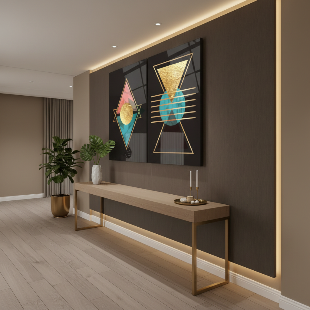 Colorful Abstract Duo Glass Wall Art Set