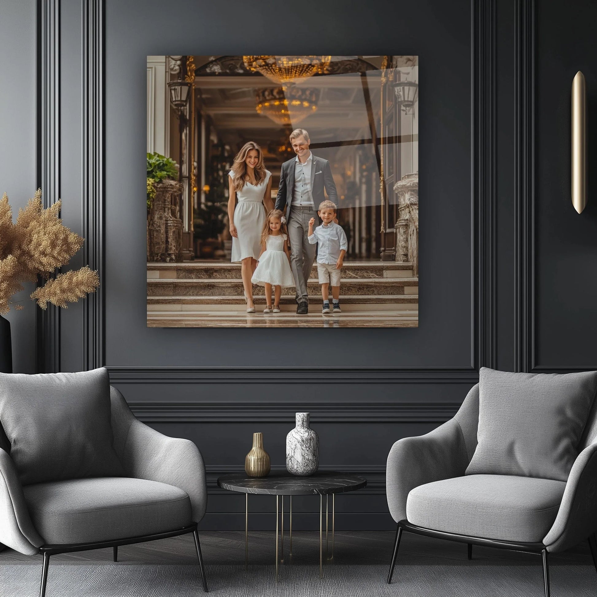 Square Custom Print on Glass - LUXARTDECO