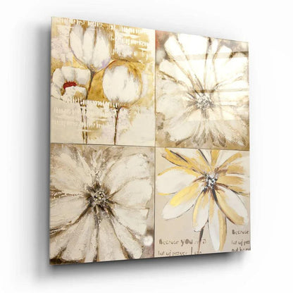 Flowers Glass Wall Art - LUXARTDECO
