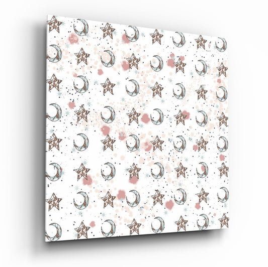 Moon Star Pattern Glass Wall Art