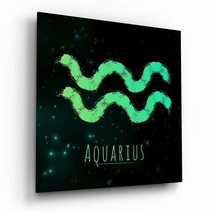 Horoscopes - Aquarius Glass Wall Art - LUXARTDECO