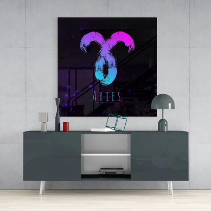 Horoscopes - Aries Glass Wall Art - LUXARTDECO