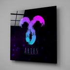 Horoscopes - Aries Glass Wall Art