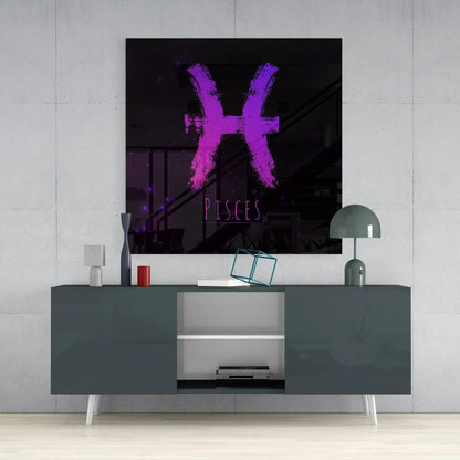 Horoscopes - Pisces Glass Wall Art - LUXARTDECO