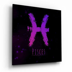 Horoscopes - Pisces Glass Wall Art - LUXARTDECO