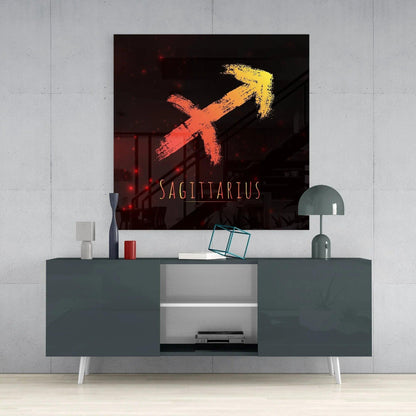 Horoscopes - Sagittarius Glass Wall Art - LUXARTDECO