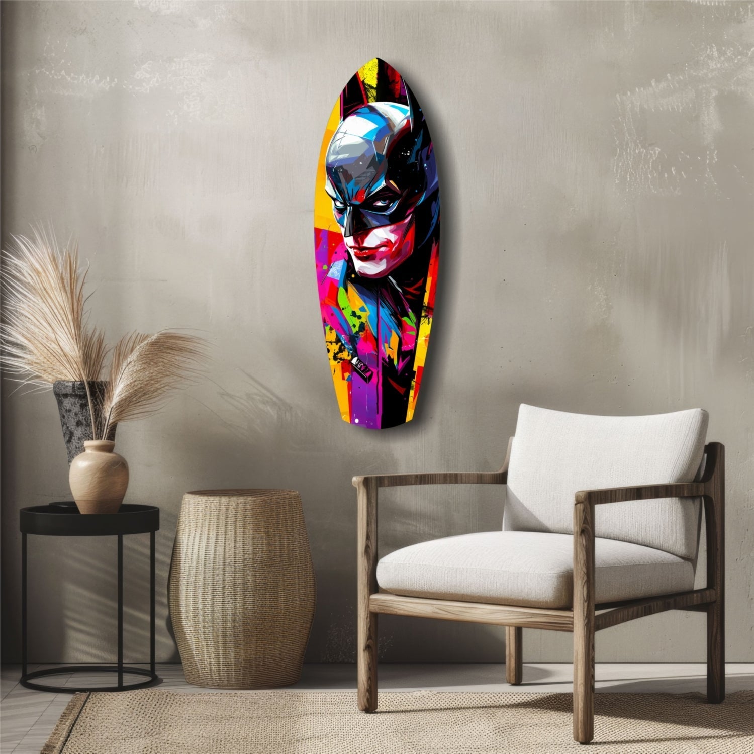 Shadowed Vigilante Glass Wall Art