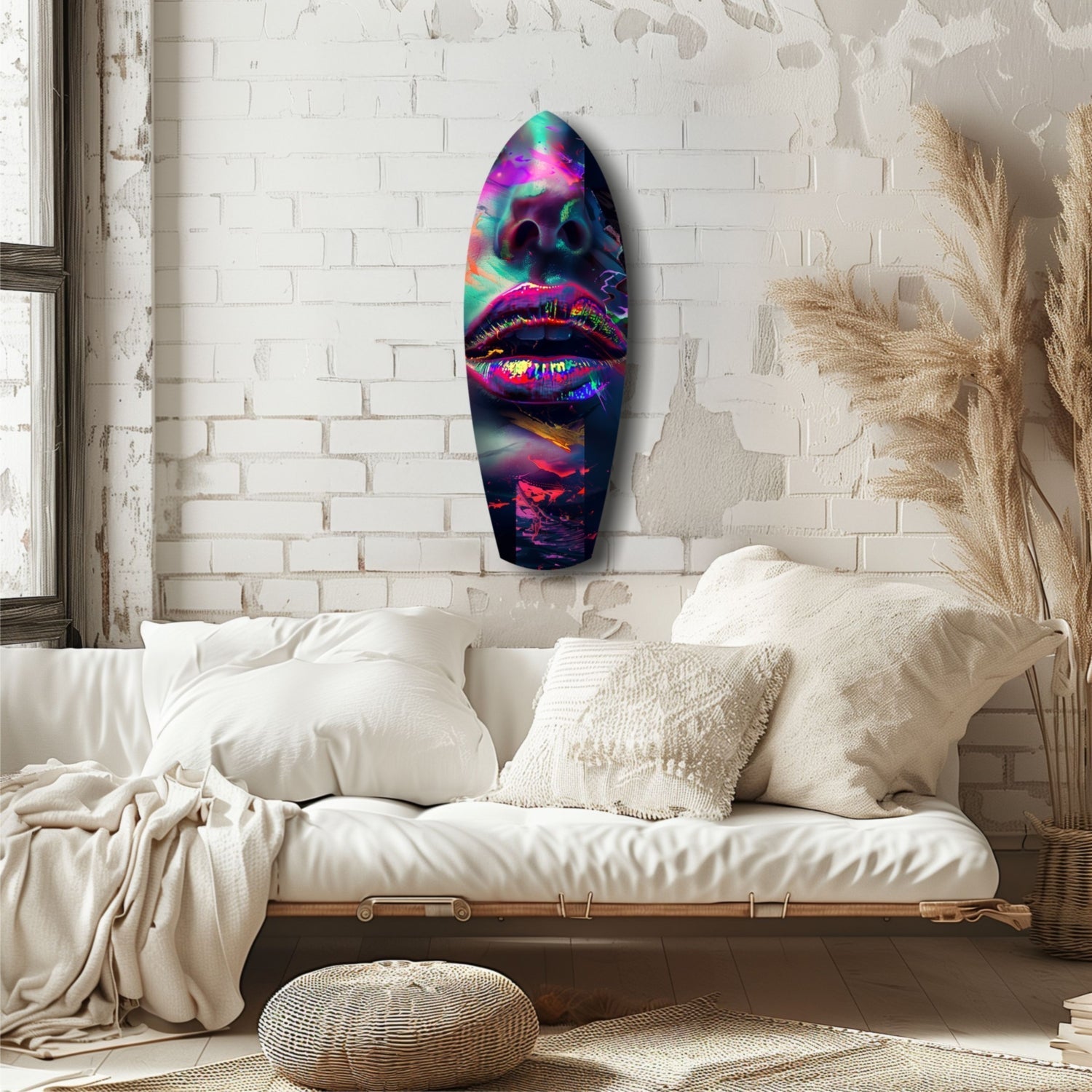 Colorful Lips V1 Glass Wall Art