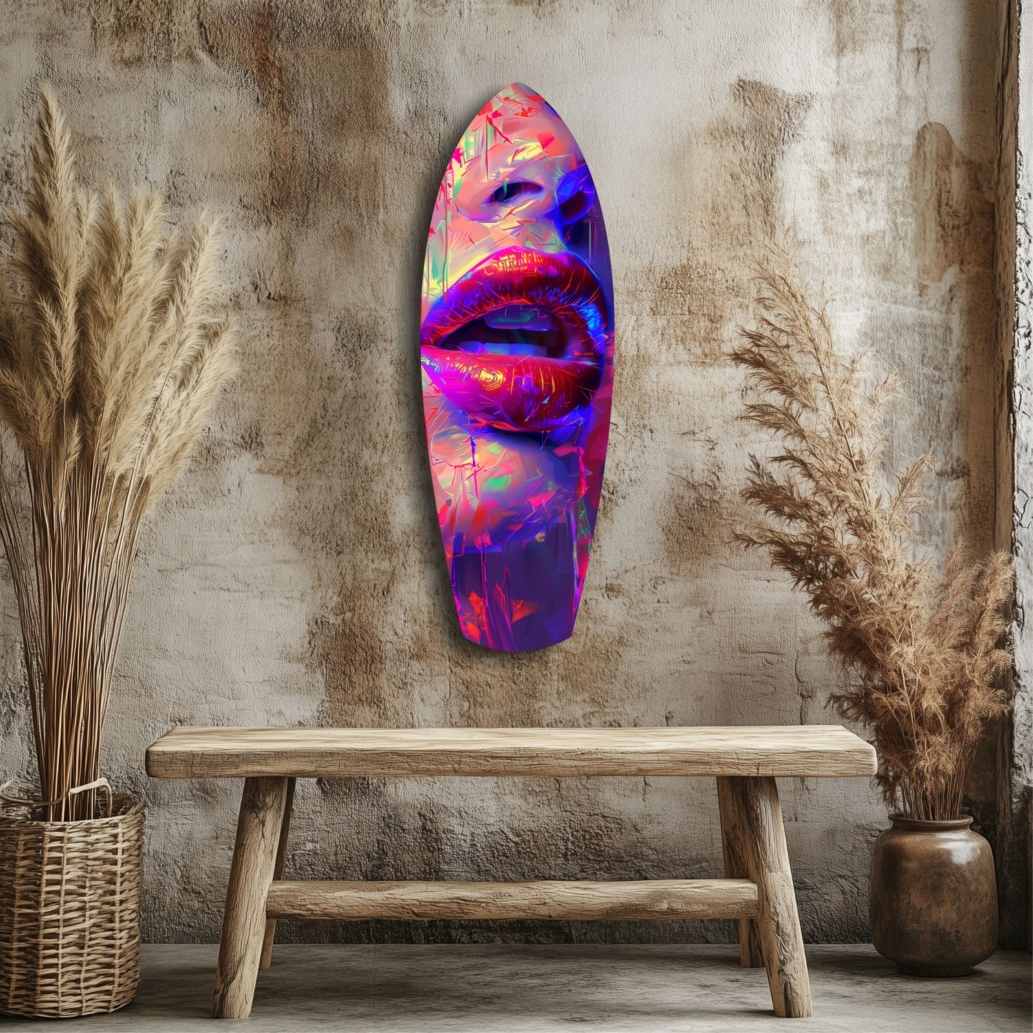 Colorful Lips V17 Glass Wall Art