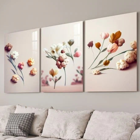 Fiori Delicati Quadro in Vetro Temperato