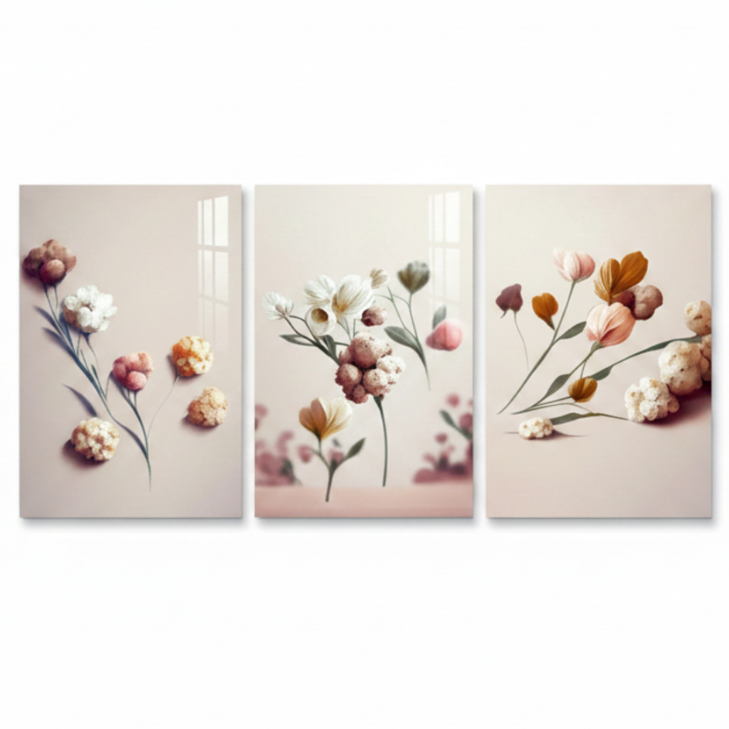 Fiori Delicati Quadro in Vetro Temperato