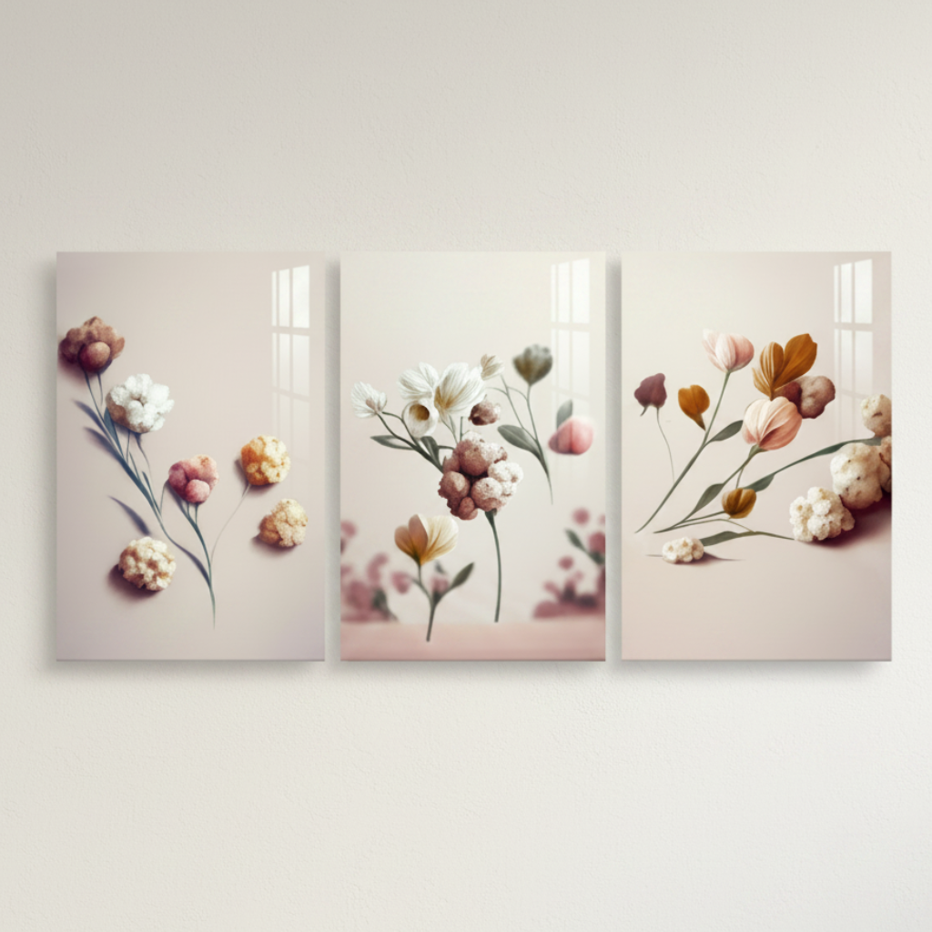 Fiori Delicati Quadro in Vetro Temperato