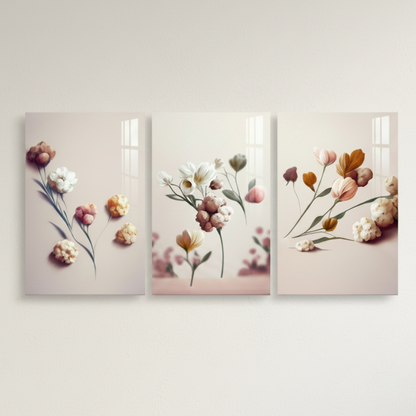 Fiori Delicati Quadro in Vetro Temperato