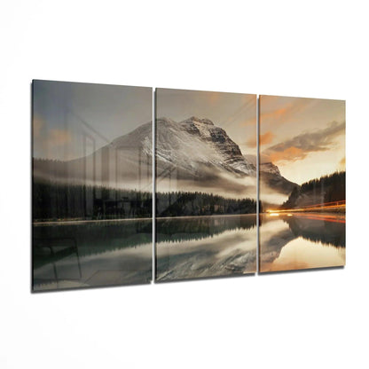 Mountain View Glass Wall Art - LUXARTDECO