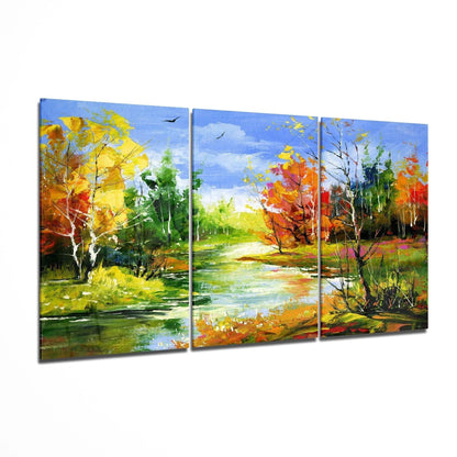 Autumn Trees Glass Wall Art - LUXARTDECO