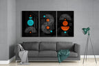3 Wise Shapes Glass Wall Art - LUXARTDECO