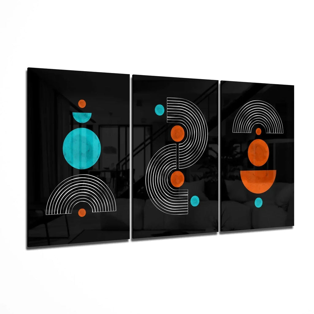 3 Wise Shapes Glass Wall Art - LUXARTDECO