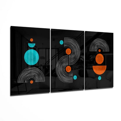 3 Wise Shapes Glass Wall Art - LUXARTDECO