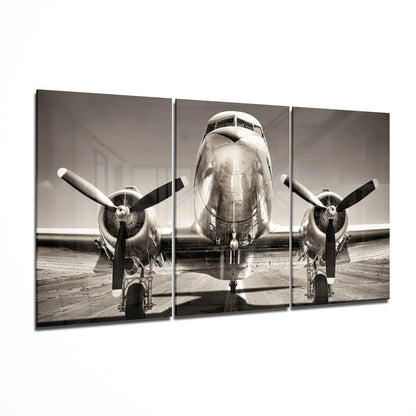 Plane Mega Glass Wall Art - LUXARTDECO