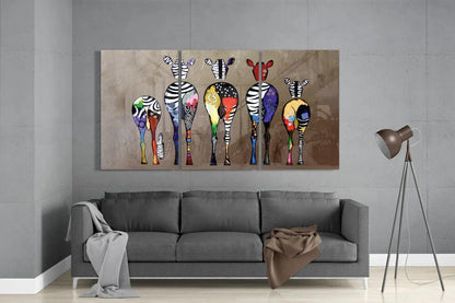 Zebras Mega Glass Wall Art - LUXARTDECO