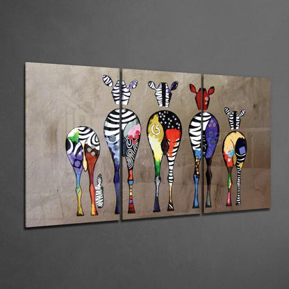 Zebras Mega Glass Wall Art - LUXARTDECO