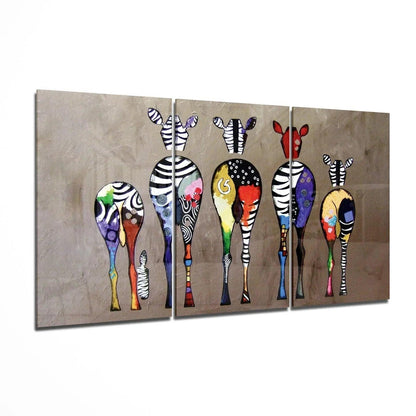 Zebras Mega Glass Wall Art - LUXARTDECO