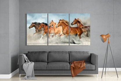 Horses Mega Glass Wall Art - LUXARTDECO