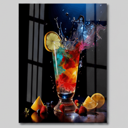 Cocktail di Frutta Quadro in Vetro Temperato