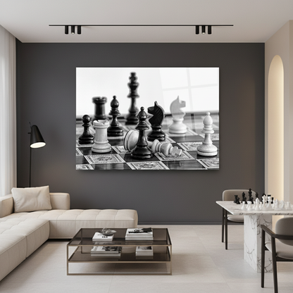 Mockup scacchi in lounge contemporanea