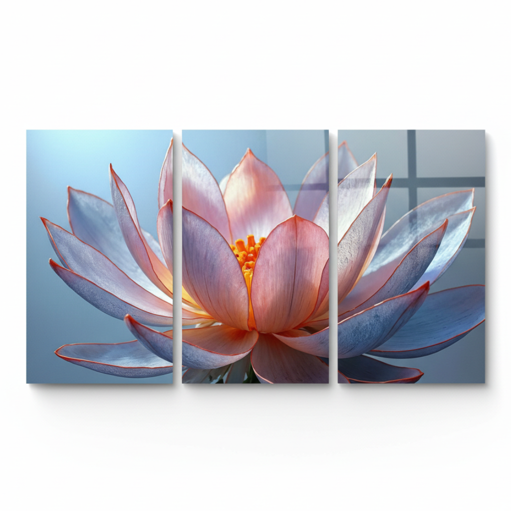 Lotus Flower Glass Wall Art