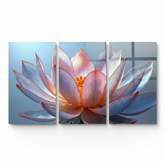 Lotus Flower Glass Wall Art