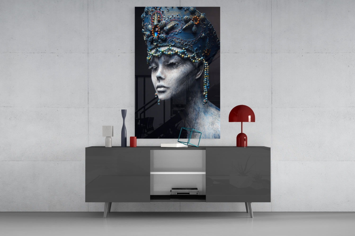 Woman Portrait 38 Glass Wall Art