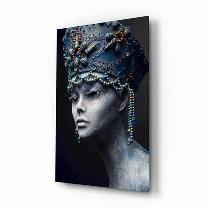 Woman Portrait 38 Glass Wall Art - LUXARTDECO