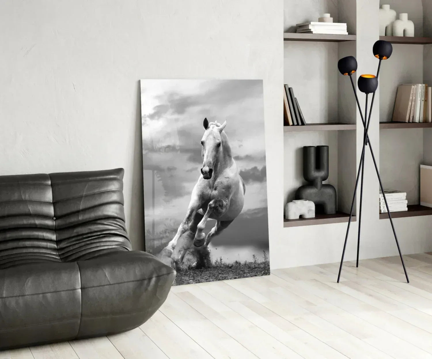 Running Horse Glass Wall Art - LUXARTDECO