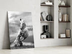 Running Horse Glass Wall Art - LUXARTDECO