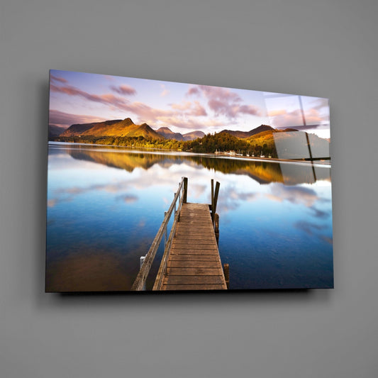 Lake Landscape Glass Wall Art
